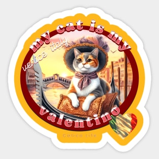 My Italian Valentine Cat Calico Life 39C Sticker